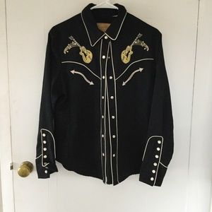 Embroidered retro Western shirt